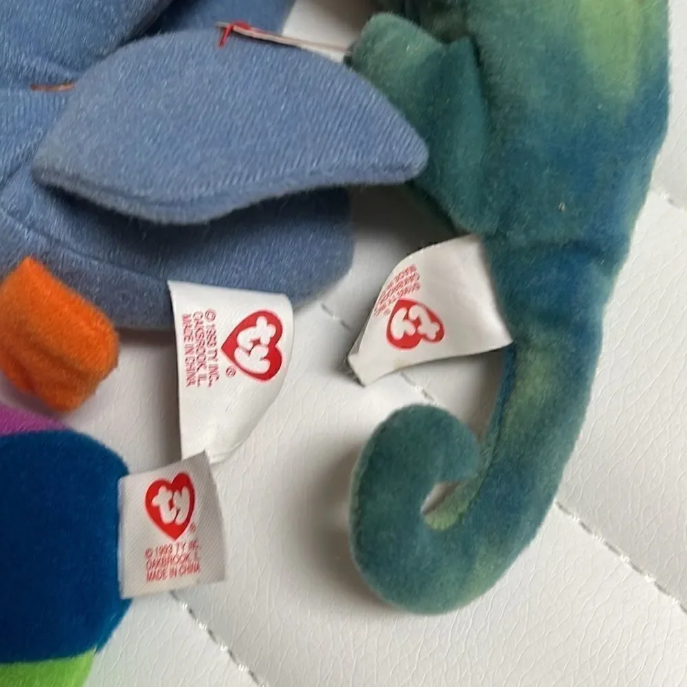 Mini beanie babies.  Scoop, Inch and Iggy.